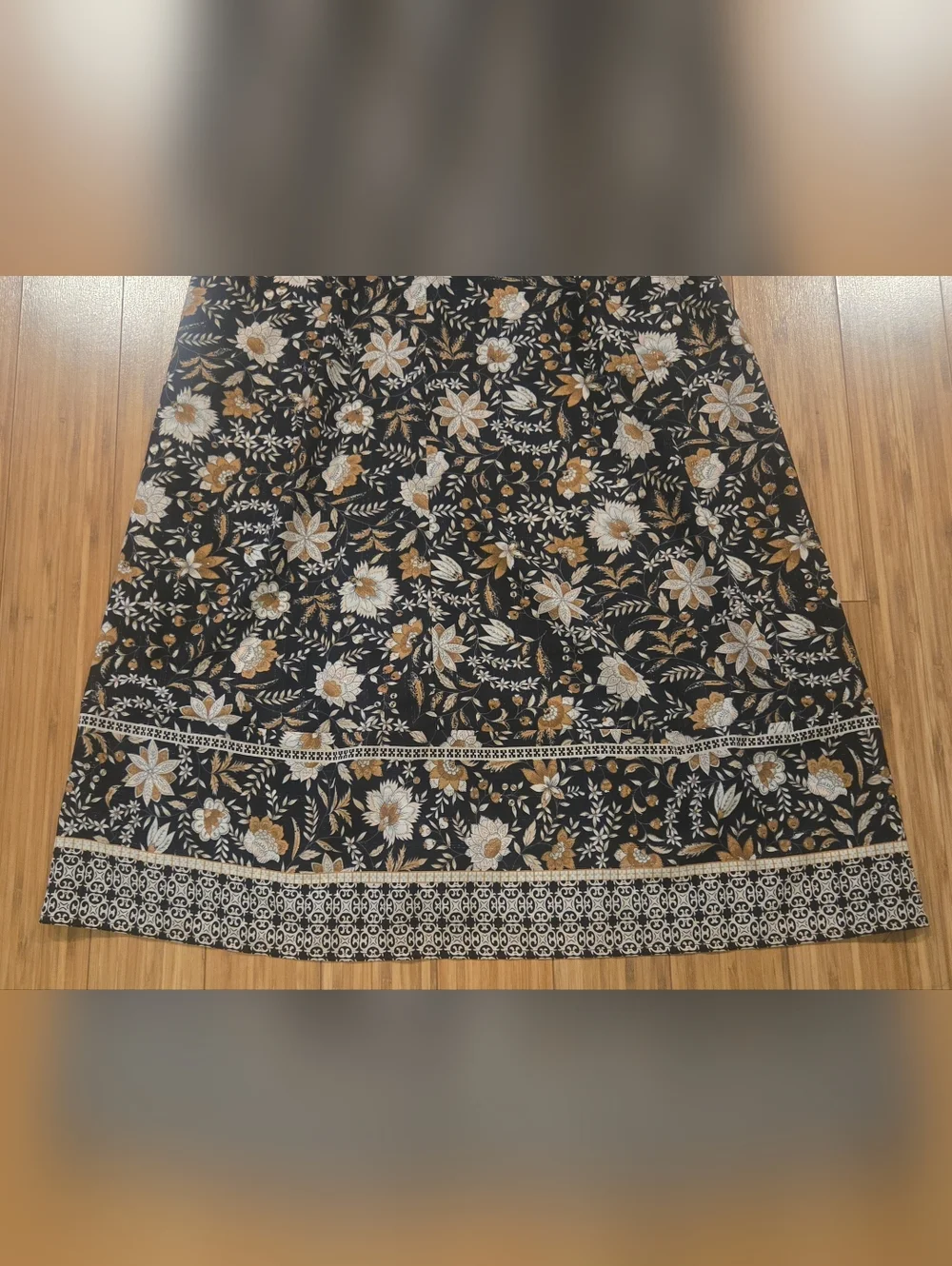 Carly Jean Boho Floral Maxi Dress in Black and Cream - Picture 9 of 15